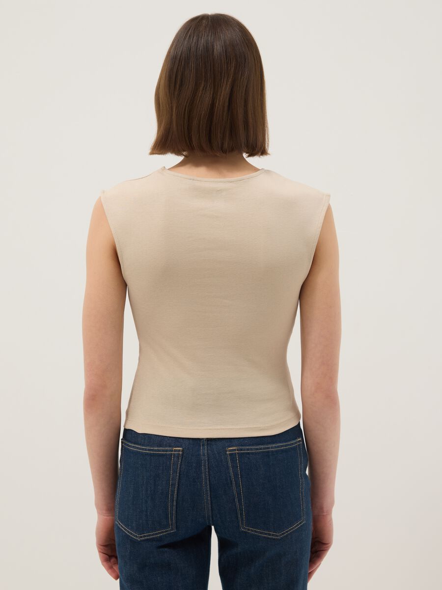 Beiges Tanktop aus reiner Baumwolle im Regular Fit_3