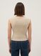 Beige pure cotton regular fit tank top_2