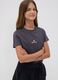Grey pure organic cotton T-shirt with front and back print for girls_0