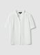 White short sleeve pure cotton shirt regular fit_4