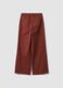 Red wide-leg cotton chino trousers with contrast side stripes_2