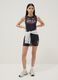 High-waisted black stretch cotton shorts_0