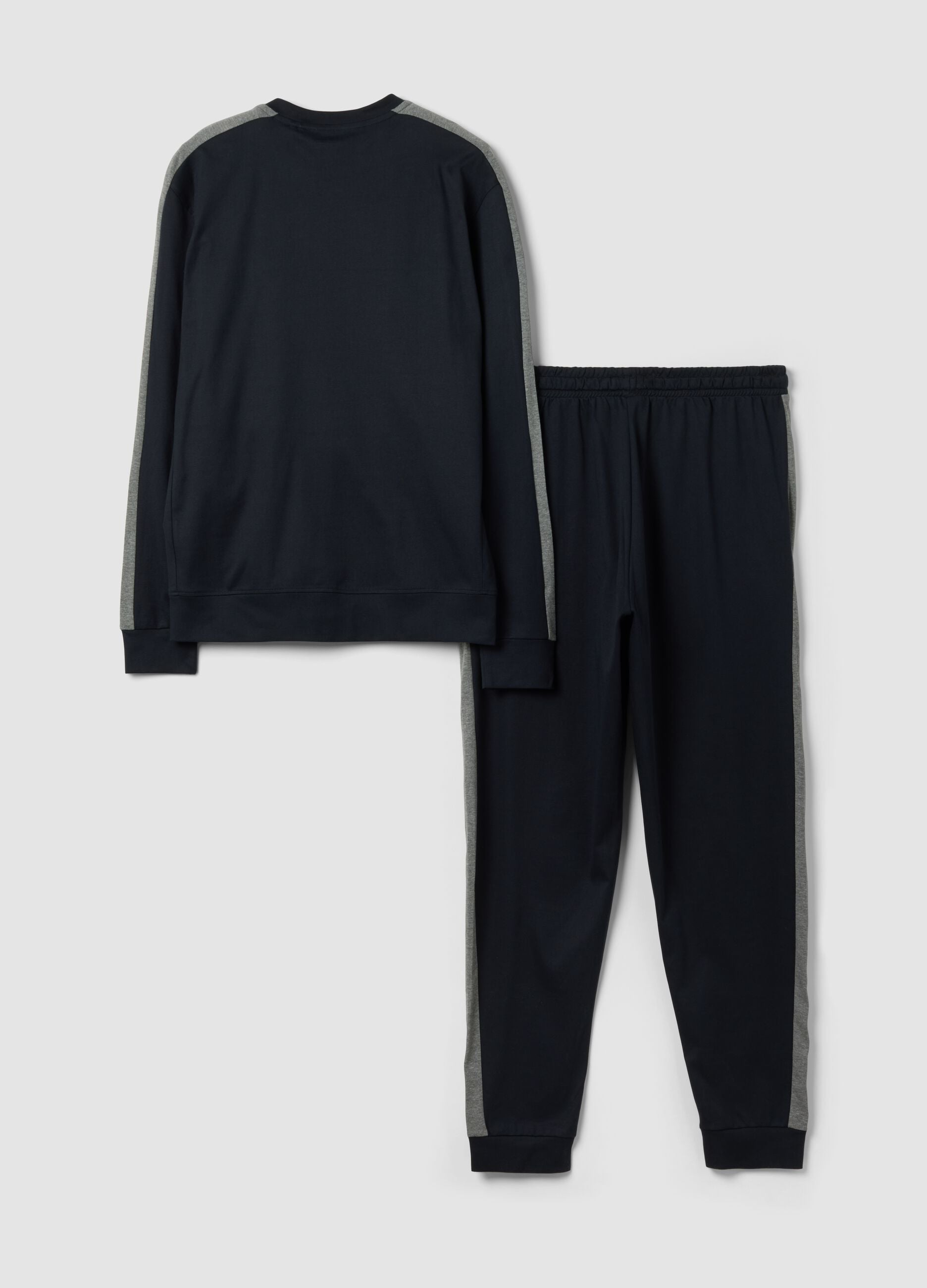 Blue pure organic cotton crew-neck pyjamas