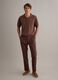 Short-sleeved brown polo shirt in pure cotton_1