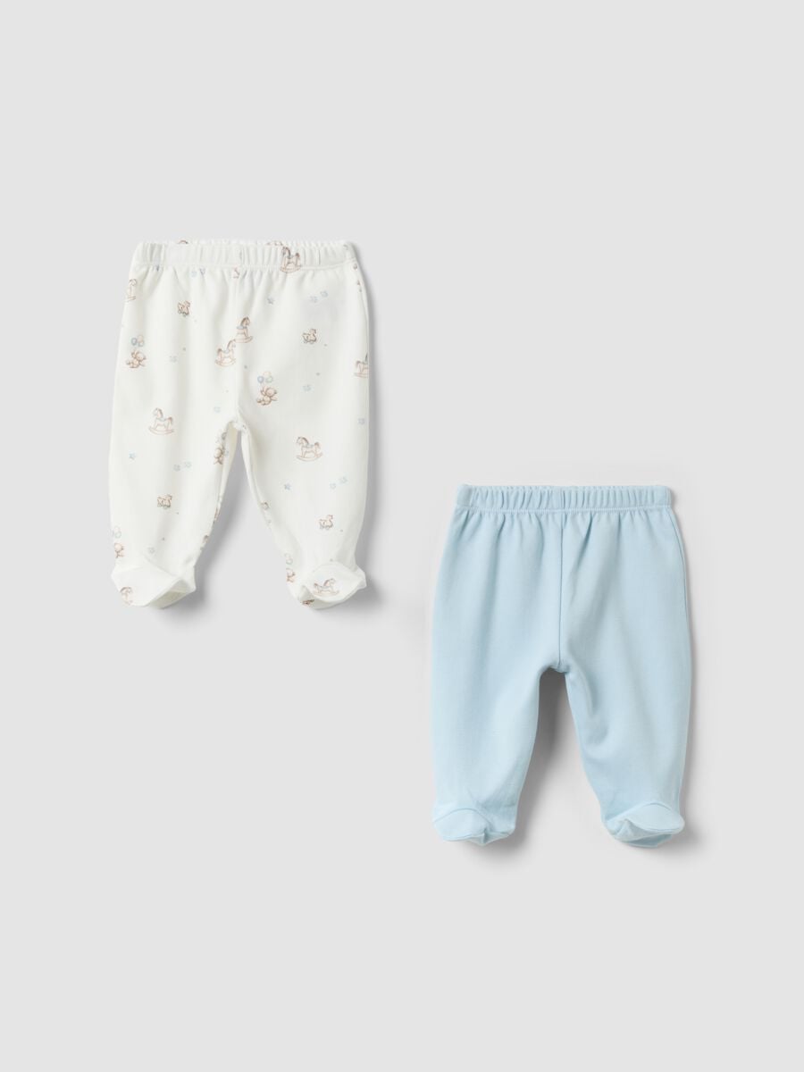 2er-Pack Leggings in Blau und Weiss aus Bio-Baumwolle_0