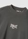 Black cotton blend regular fit sweatshirt with Everlast logo_5