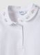 White stretchy cotton girls' polo shirt regular fit with embroidery_2