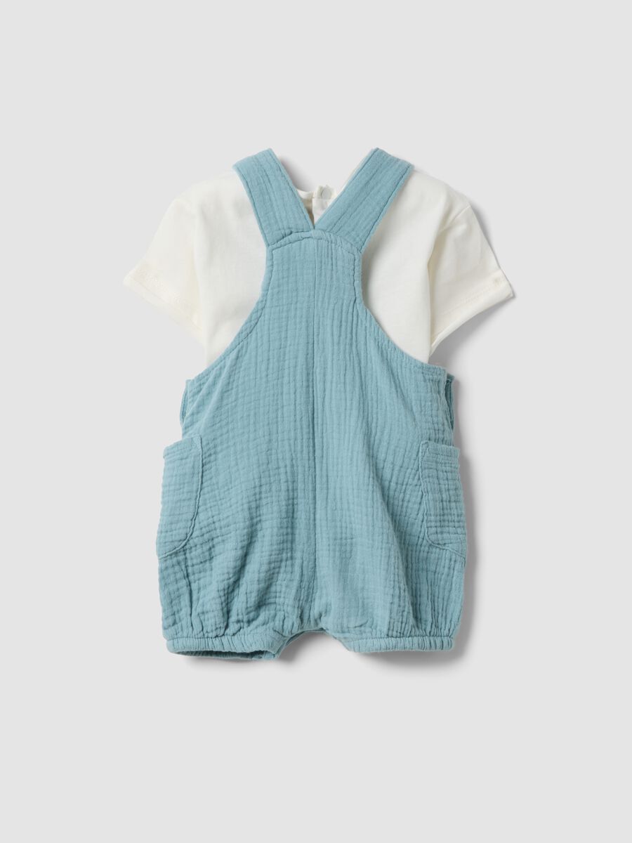 Blue and white pure cotton baby set_1