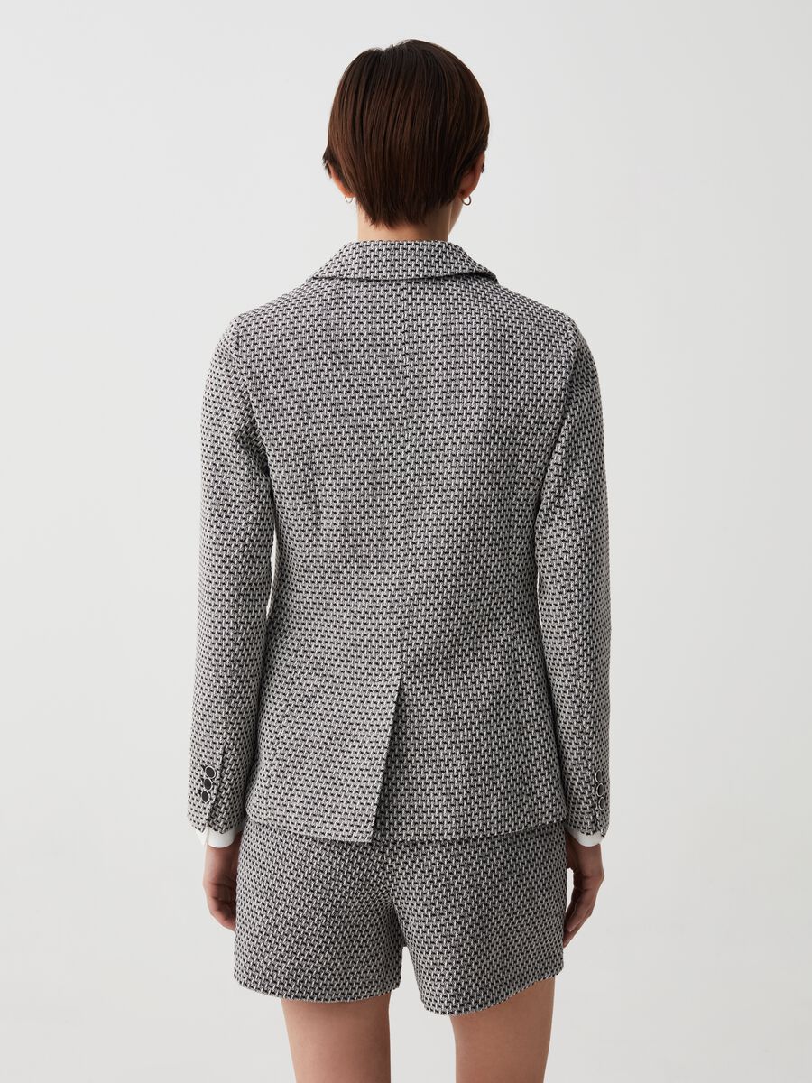 Double-breasted blazer in tweed with two-tone weave_2