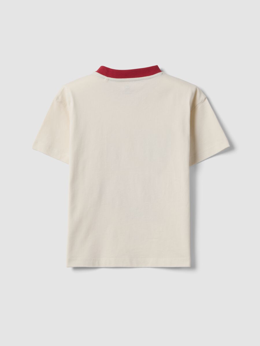 Beige pure cotton T-shirt with adventure print_1