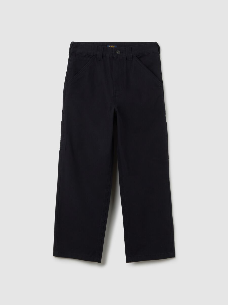 Boys' blue chino trousers in pure cotton regular fit_3