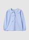 Regular fit light blue striped cotton shirt for girls_0