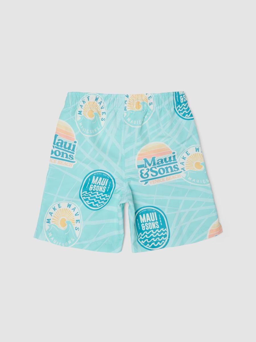 Short de bain gar&ccedil;on bleu &agrave; imprim&eacute; all-over_1
