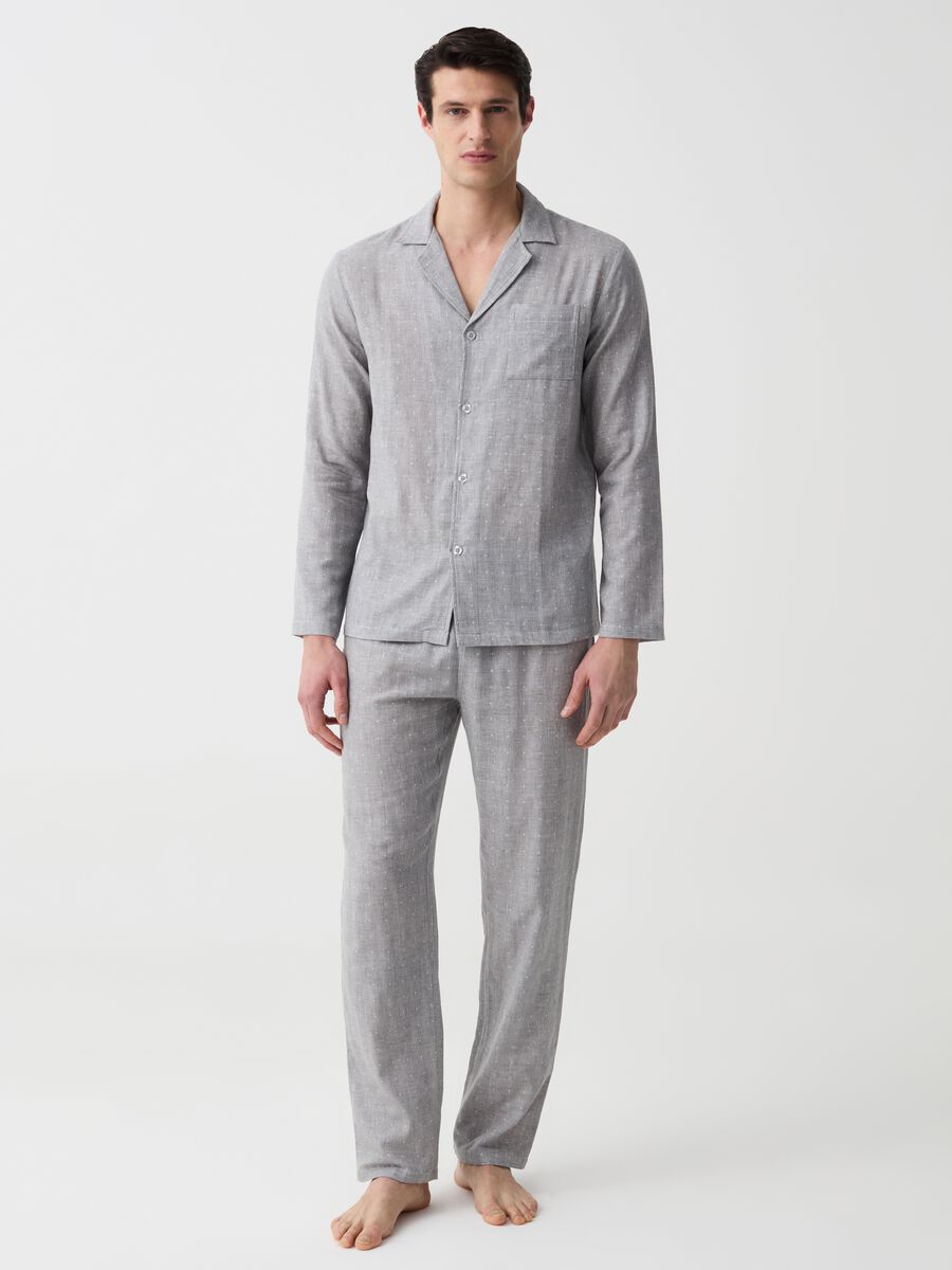 Pijama largo de algodón con bolsillo_0