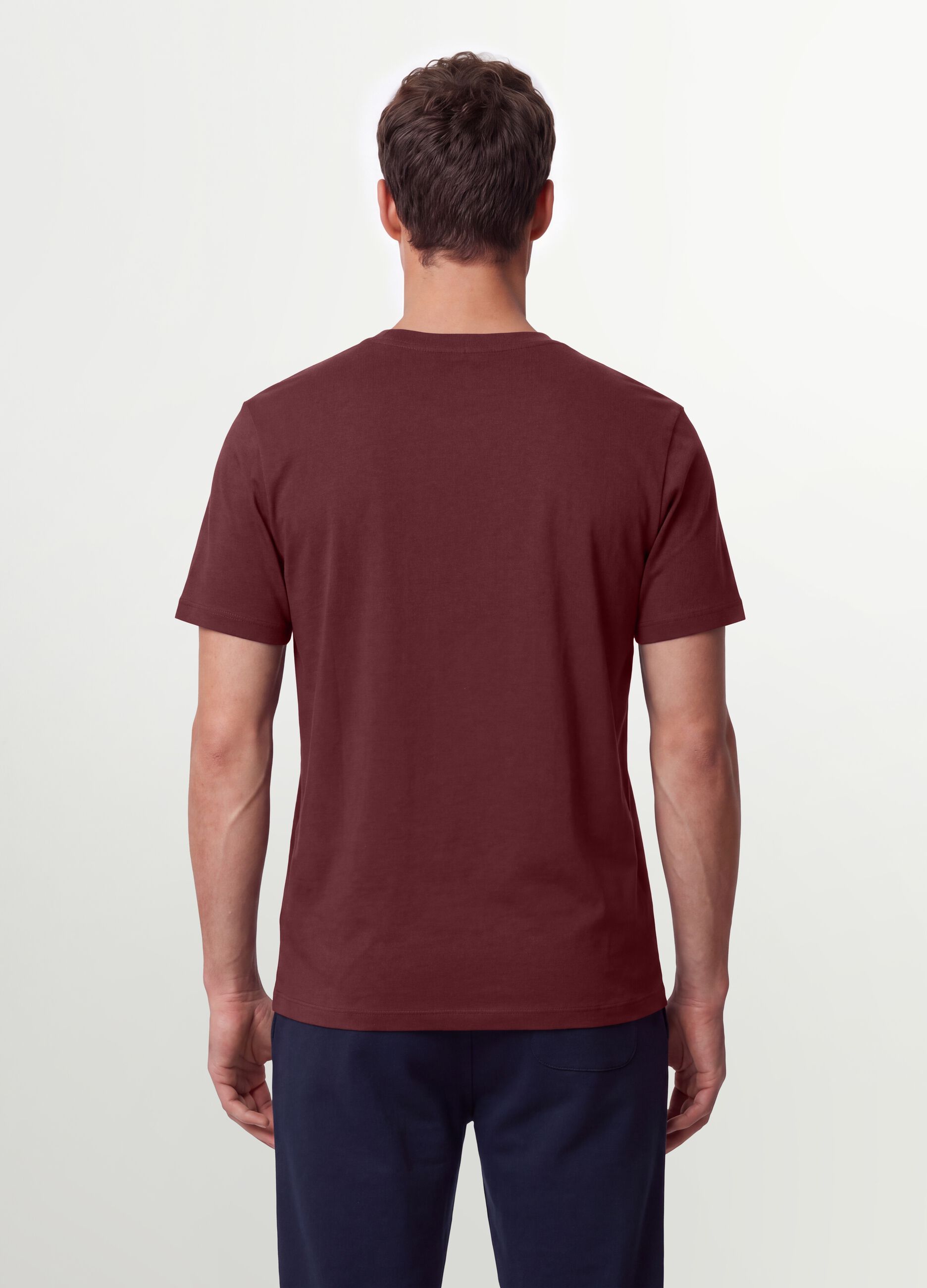 Red pure organic cotton jersey T-shirt, regular fit