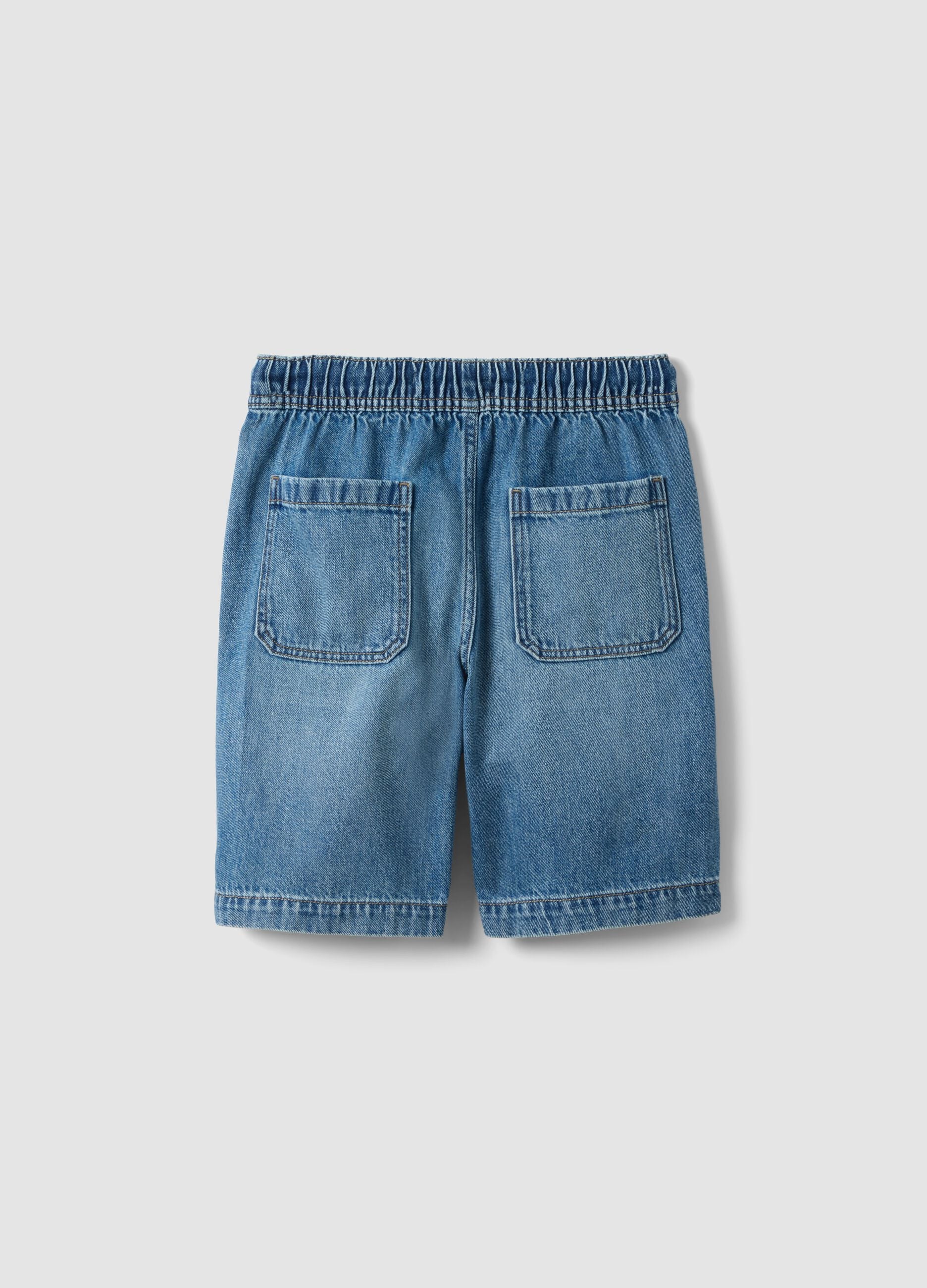 Blue denim boys&rsquo; cotton-blend straight-fit shorts