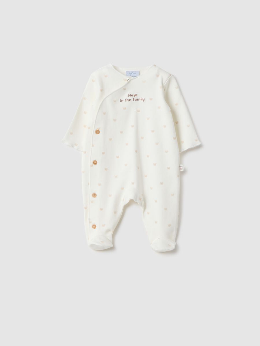 Baby girl's long sleeve pure cotton white bodysuit_0