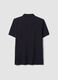 Black pure cotton piqu&eacute; polo shirt with classic collar, regular fit_5