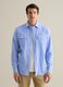 Men&rsquo;s light blue cotton and linen shirt in regular fit with pockets_1