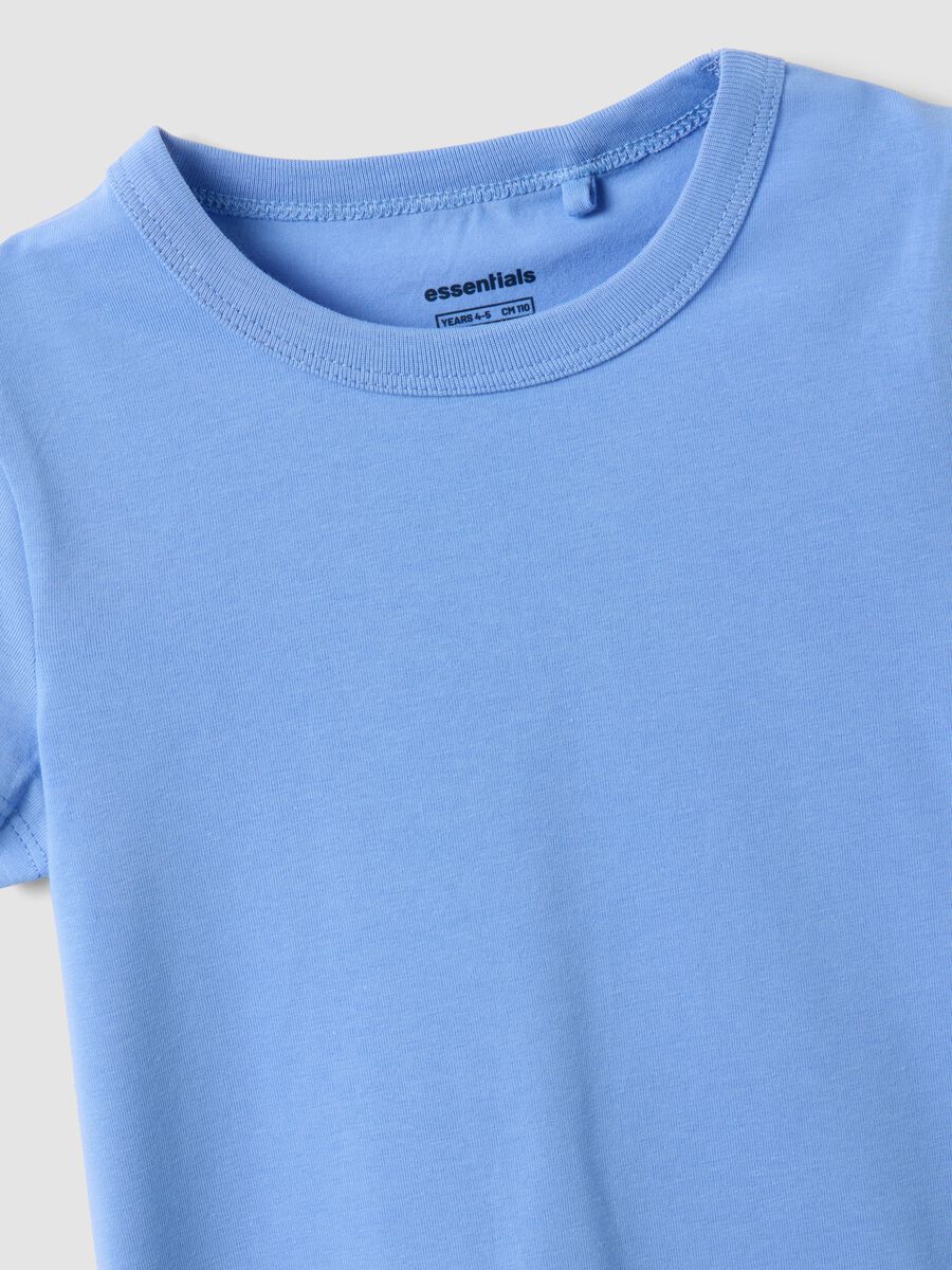 Girls' light blue stretch cotton T-shirt, regular fit_2
