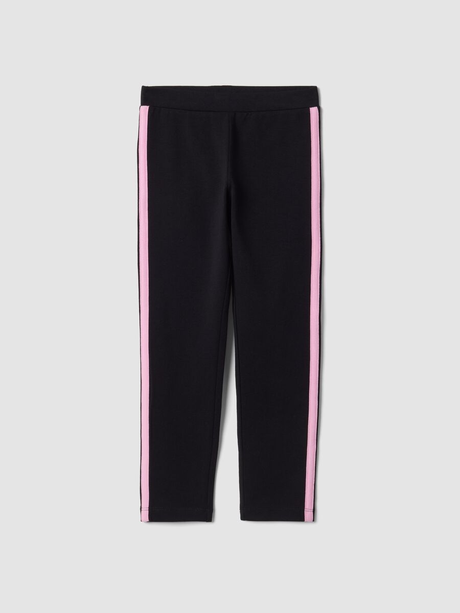 Girls&rsquo; black skinny-fit leggings in stretch organic cotton_0