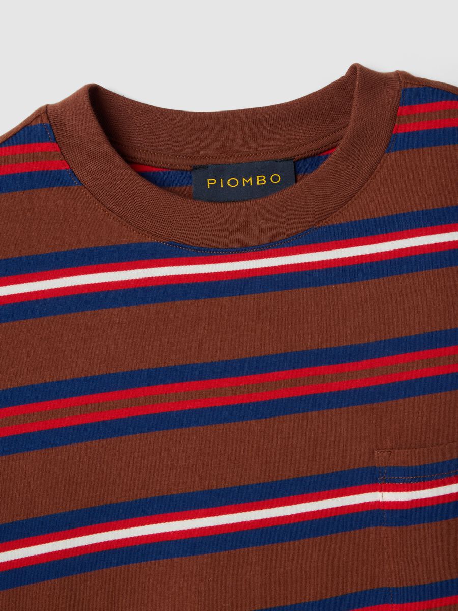 Multicolour striped pure cotton relaxed fit T-shirt_5