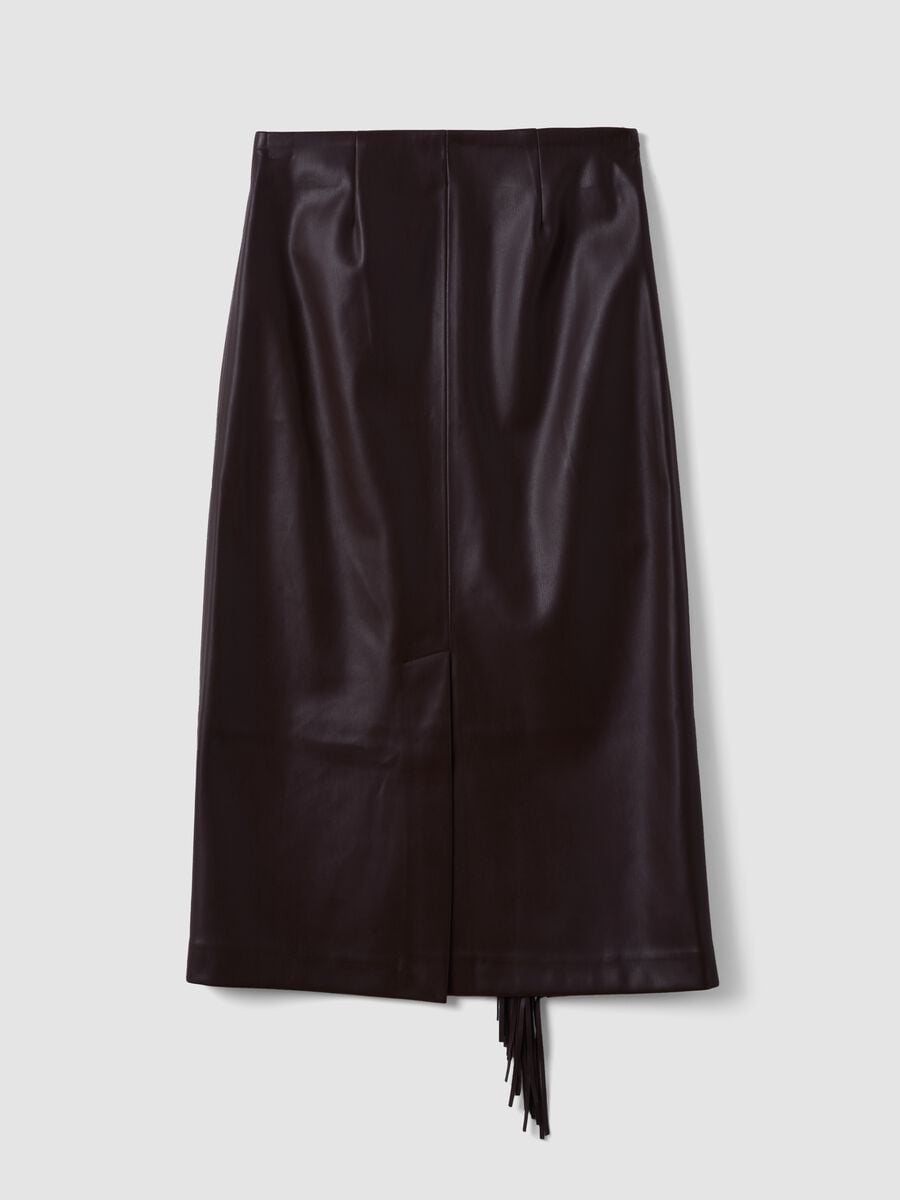 Brown midi skirt with fringe_6