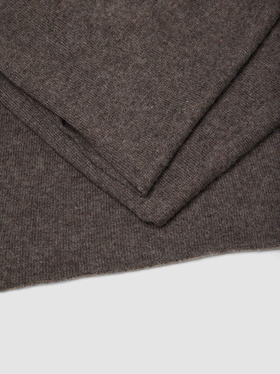 Sciarpa marrone in misto lana, cashmere e viscosa_2