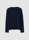 T-shirt blu girocollo in viscosa e lana elasticizzata regular fit_6