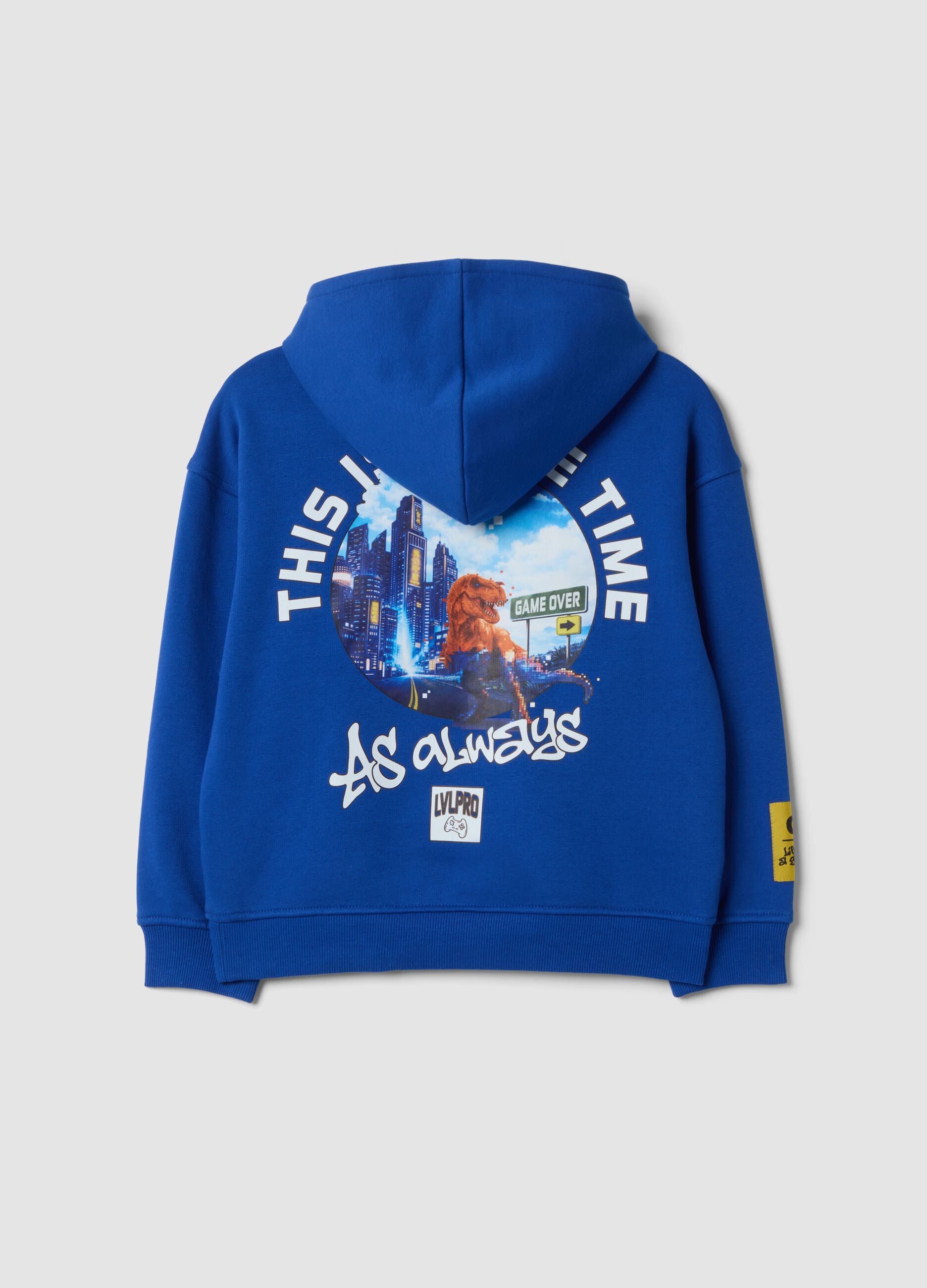 Blaue Hoodie mit Rundhalsausschnitt aus Baumwollmischung
