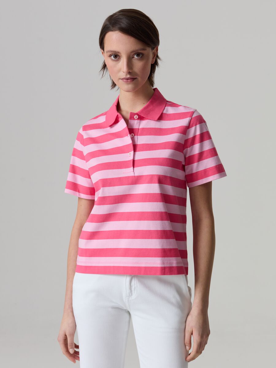 Striped cotton polo shirt_1
