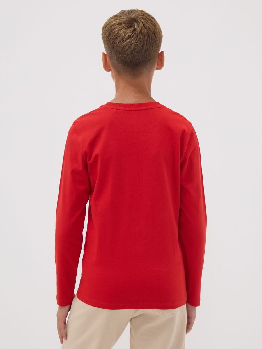 Red organic cotton graphic-print T-shirt for boys_2