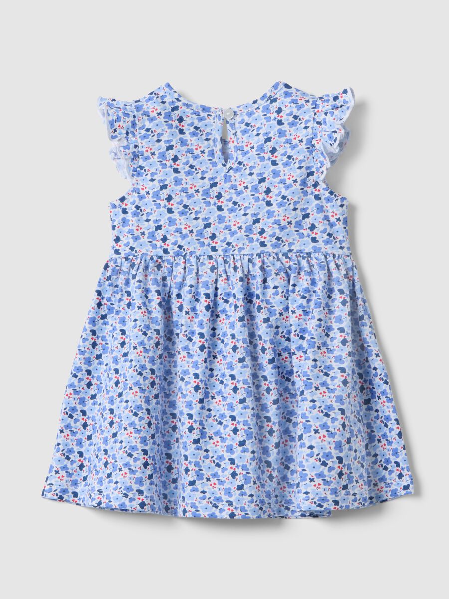 Girls' regular fit multi-colour cotton dress with flowers_1