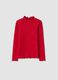 Red stretch cotton top with glitter bows_0