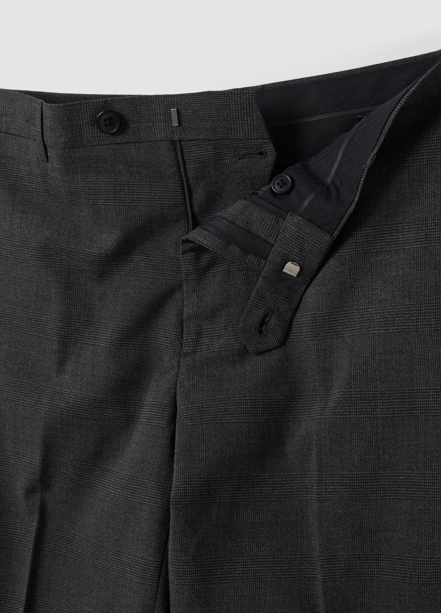 Graue Slim-Fit-Anzughose aus Stretch-Viskose