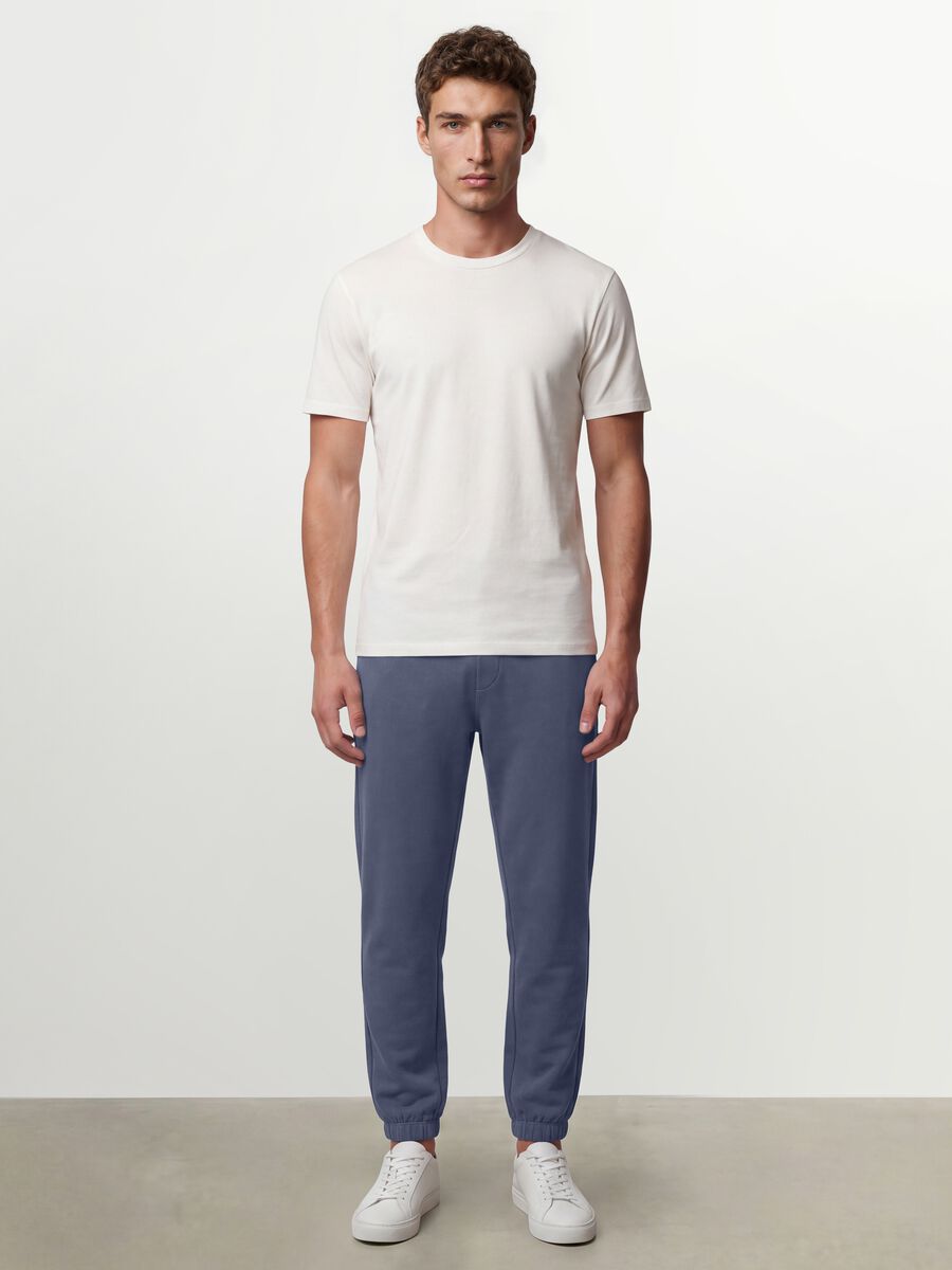 Grey cotton-blend joggers, regular fit_0
