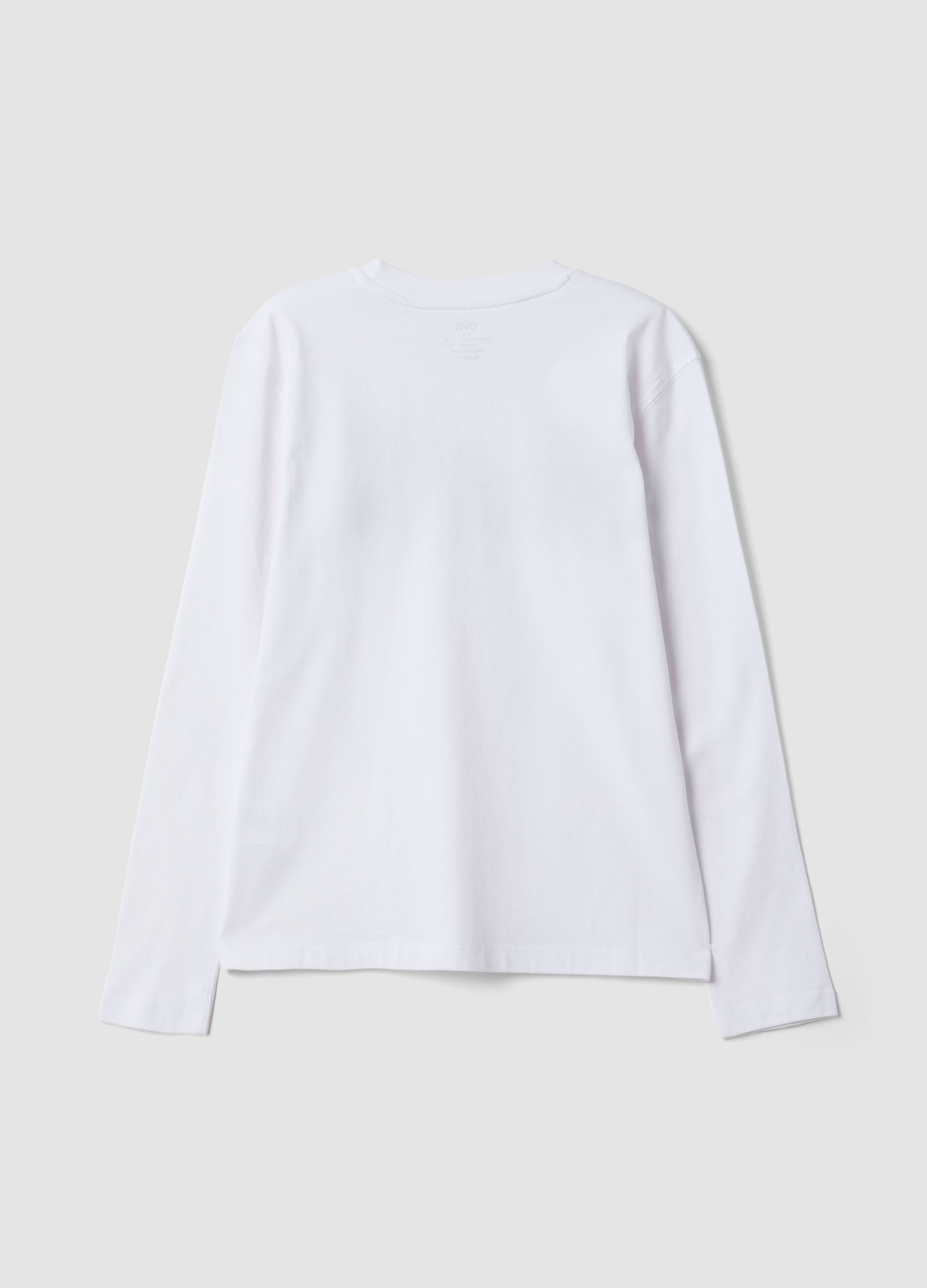 T-shirt branca em algod&atilde;o org&acirc;nico puro com estampado &ldquo;Street Tag&rdquo; para rapaz