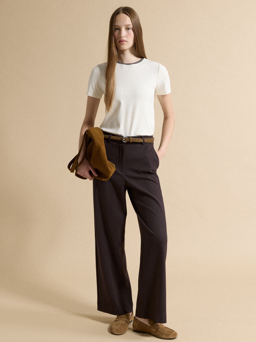 Slim brown genuine leather belt_1