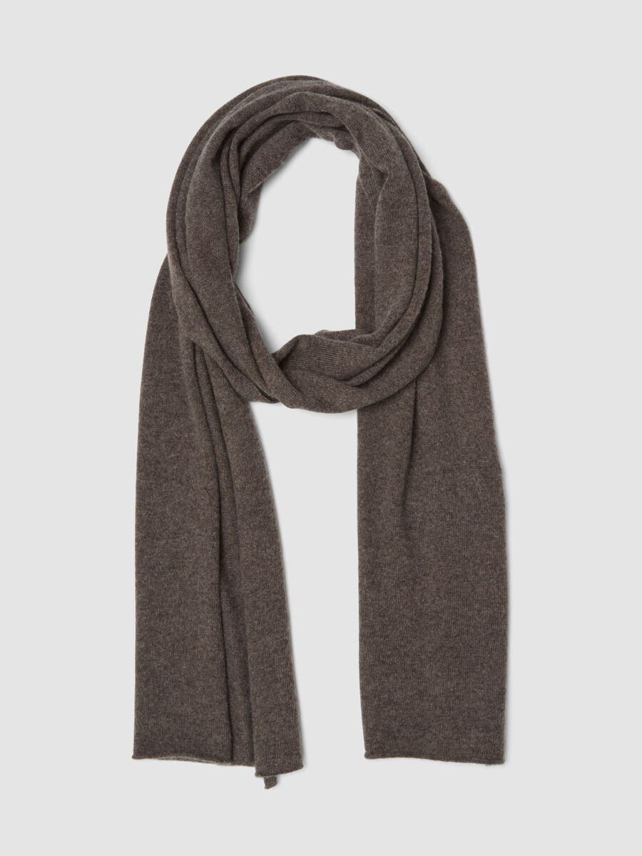 Sciarpa marrone in misto lana, cashmere e viscosa_0
