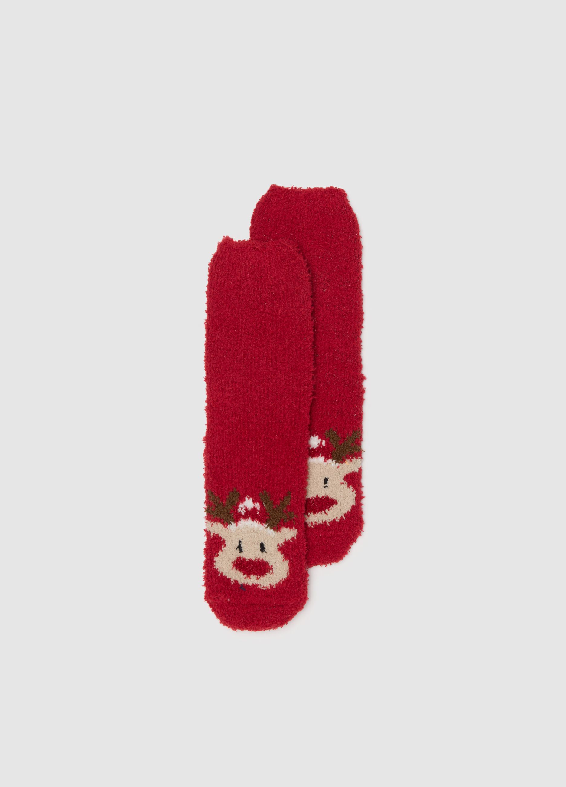 Red Christmas Socks in Stretch Fabric