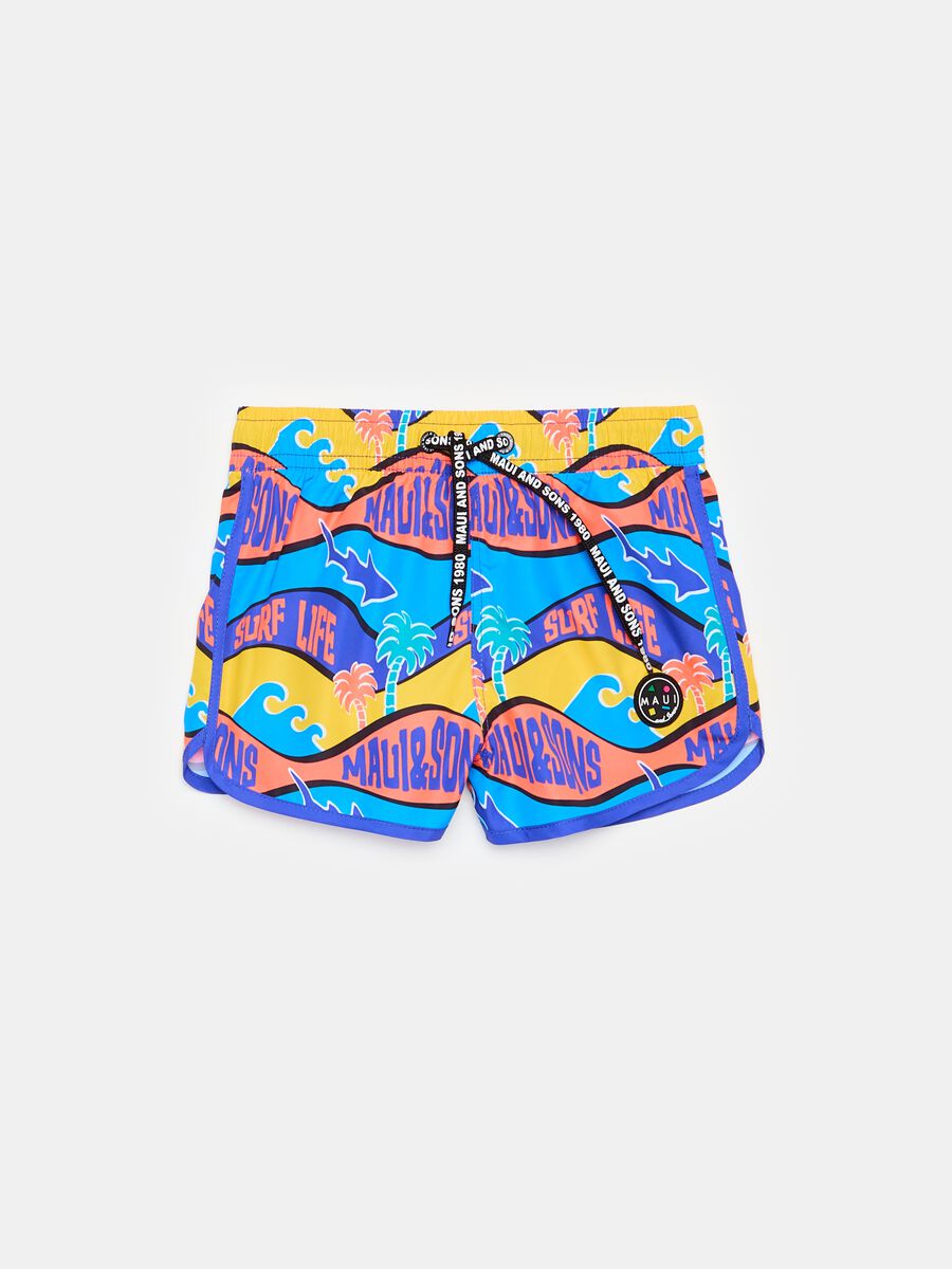 Swimming trunks with all-over print_0