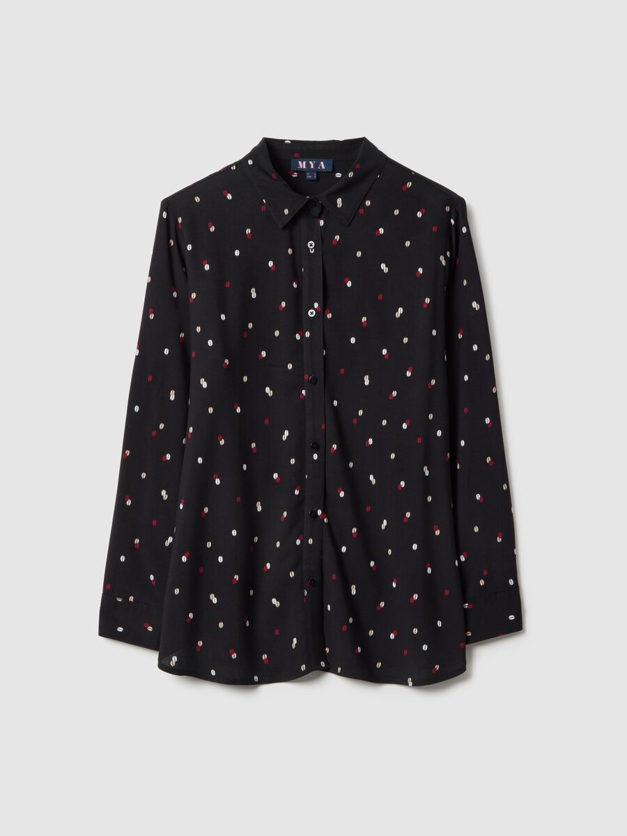 Camicia in pura viscosa multicolor regular fit con stampe_0