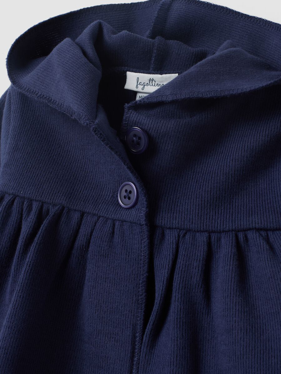 Blaue Kapuzen-Sweatjacke aus reiner Bio-Baumwolle f&uuml;r Baby M&auml;dchen_2