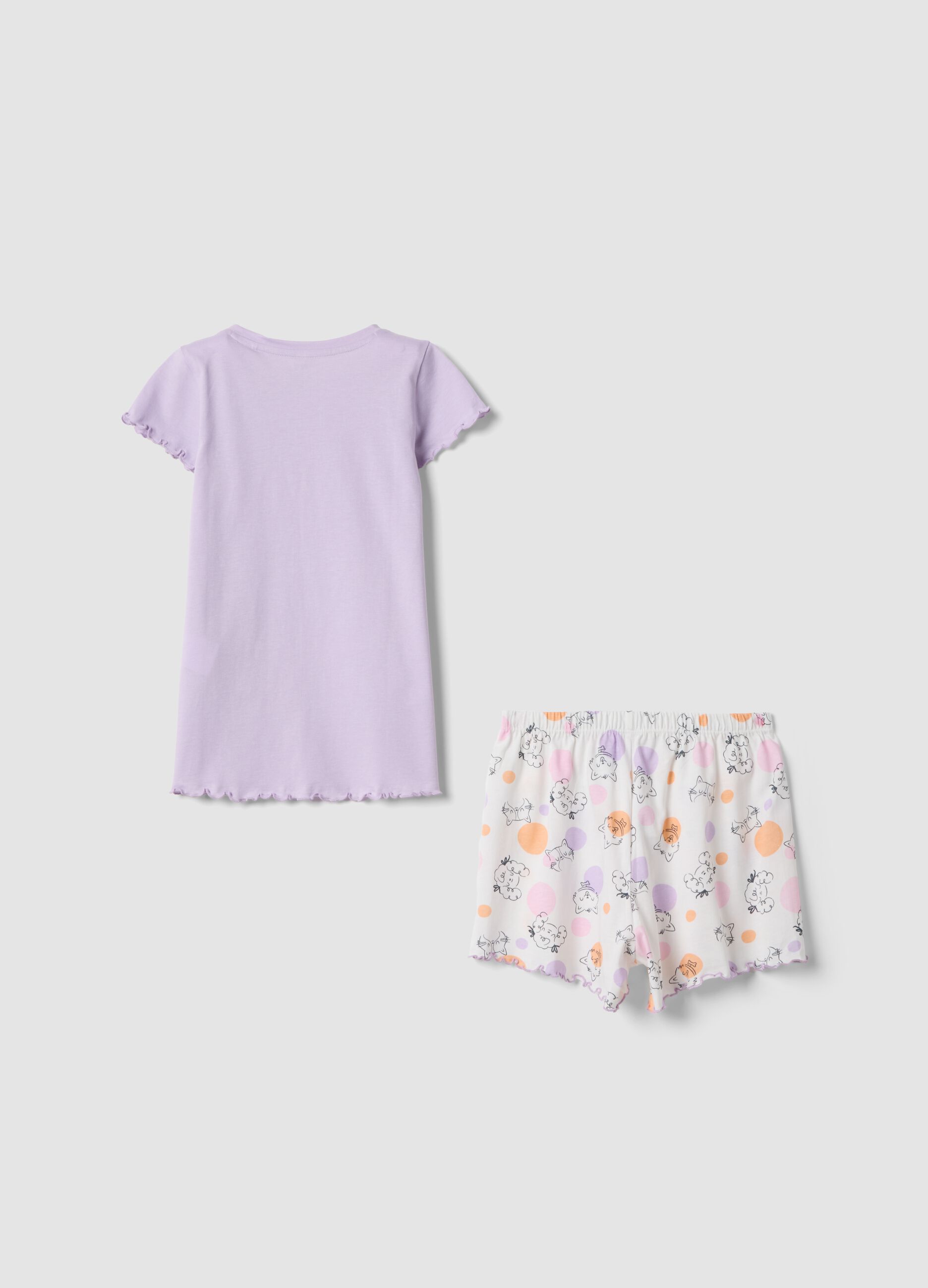 Girls&rsquo; multicolour organic cotton pyjamas with printed design