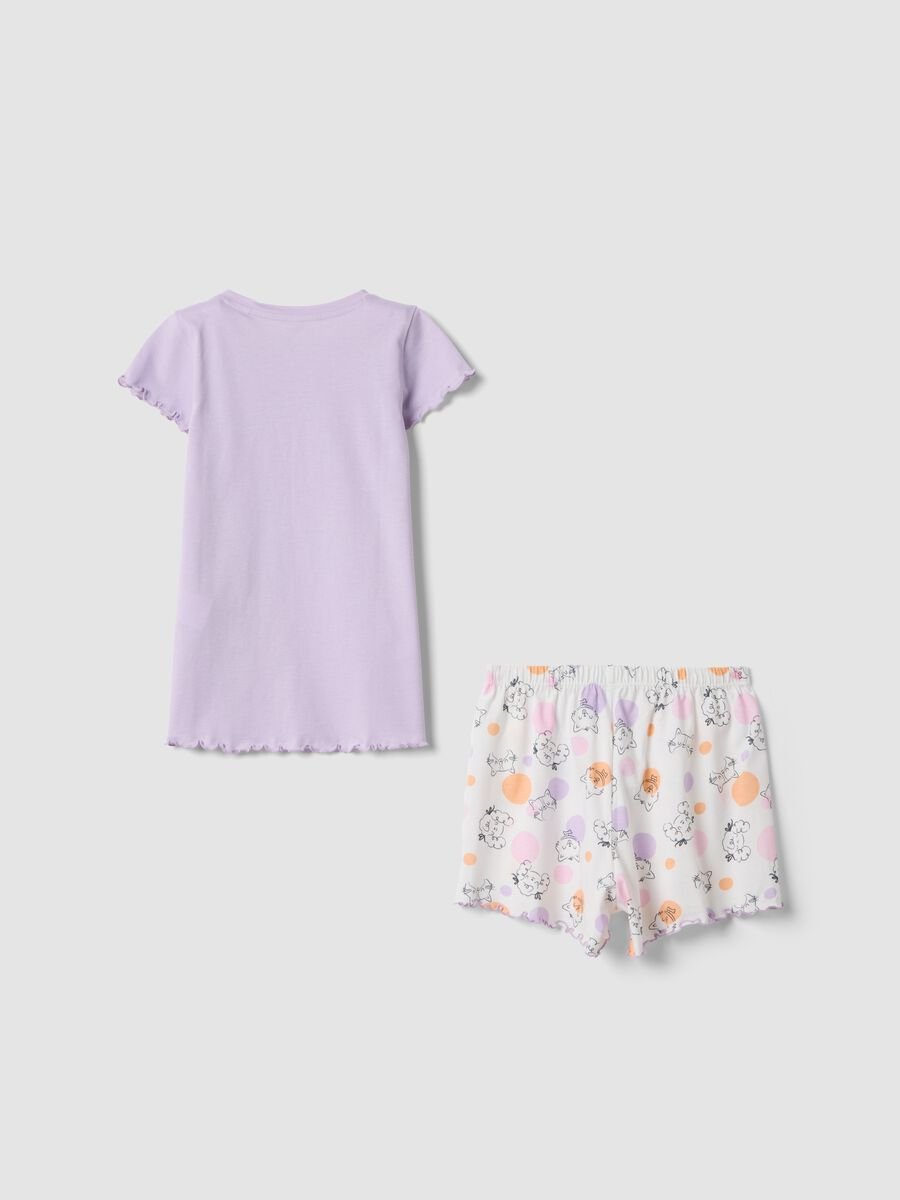 Girls&rsquo; multicolour organic cotton pyjamas with printed design_1
