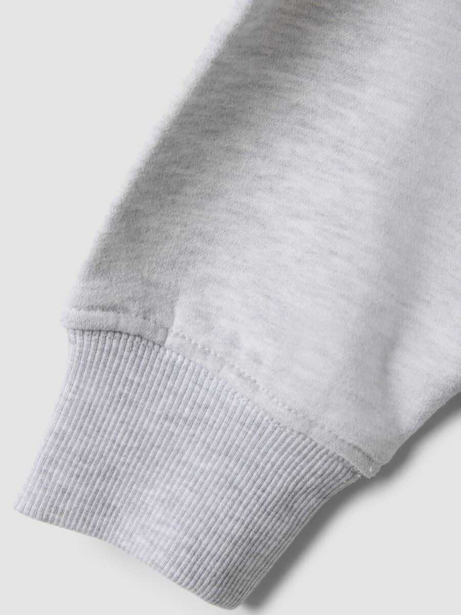 Grey oversized hoodie with teddy bear print in a cotton and viscose blend_4
