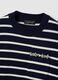 Blue jumper with white stripes in pure cotton regular fit_1