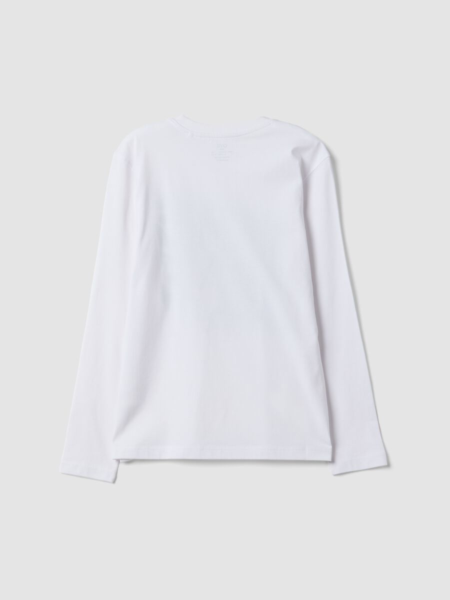 Boys&rsquo; white relaxed-fit T-shirt in pure organic cotton_1