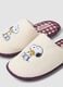 Cream-white slippers with Snoopy embroidery_1