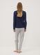 Navy pure organic cotton pyjamas with henley neckline_3